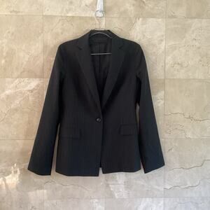 Demoo Parkchoonmoo Black Pinstripe Blazer Size 4, Wool Vintage Dark Academia
